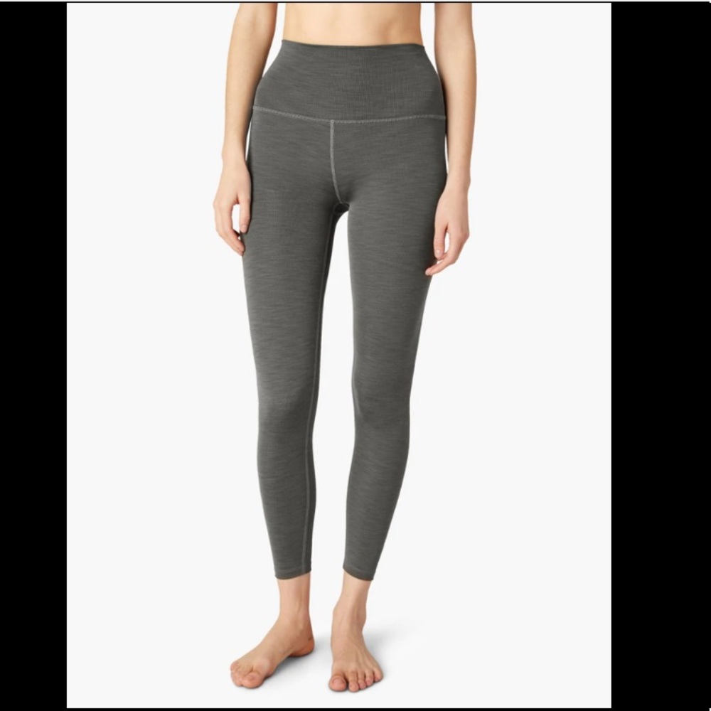 Heather Rib High Waisted Midi Legging - Small